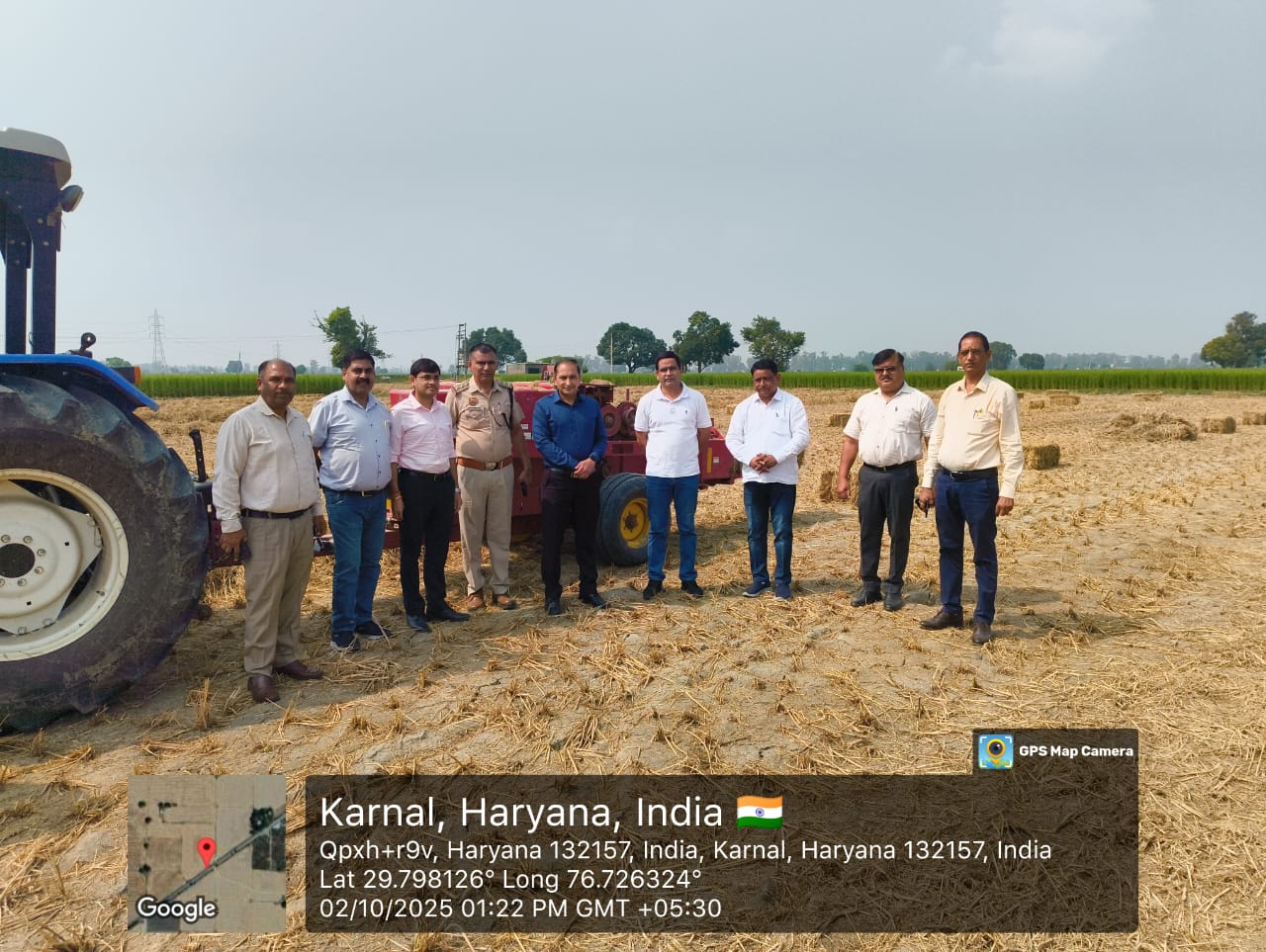 A flag march was held in the Nilokheri block to prevent the burning of paddy stubble.
